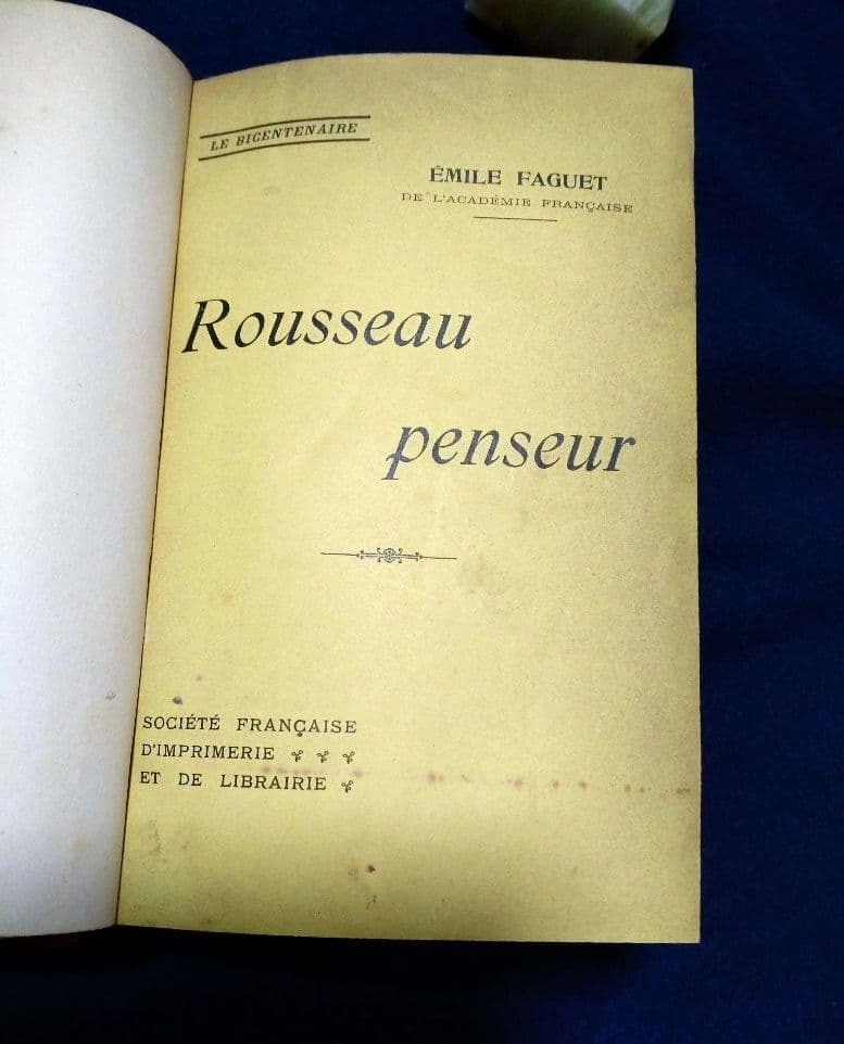 Emile　Faguet著　J.J.Rousseau研究書　全5巻　革装丁高級本
