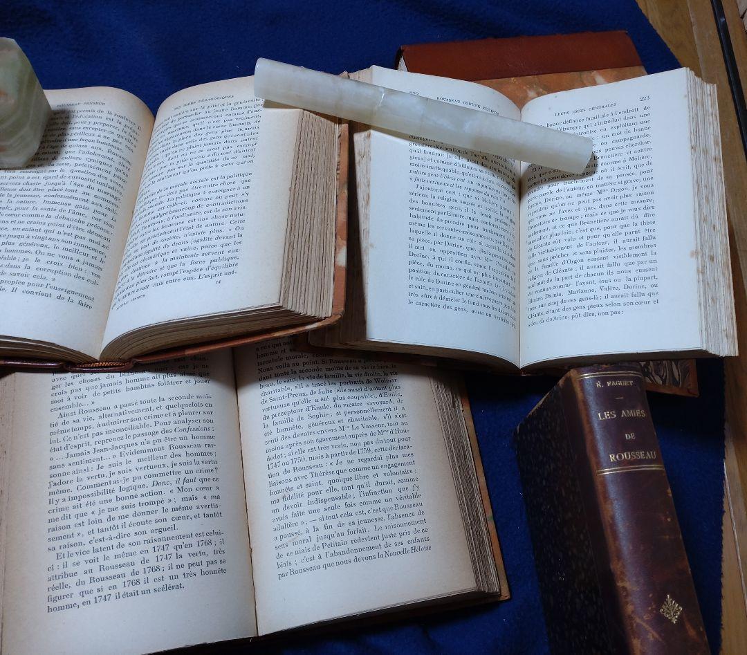 Emile　Faguet著　J.J.Rousseau研究書　全5巻　革装丁高級本