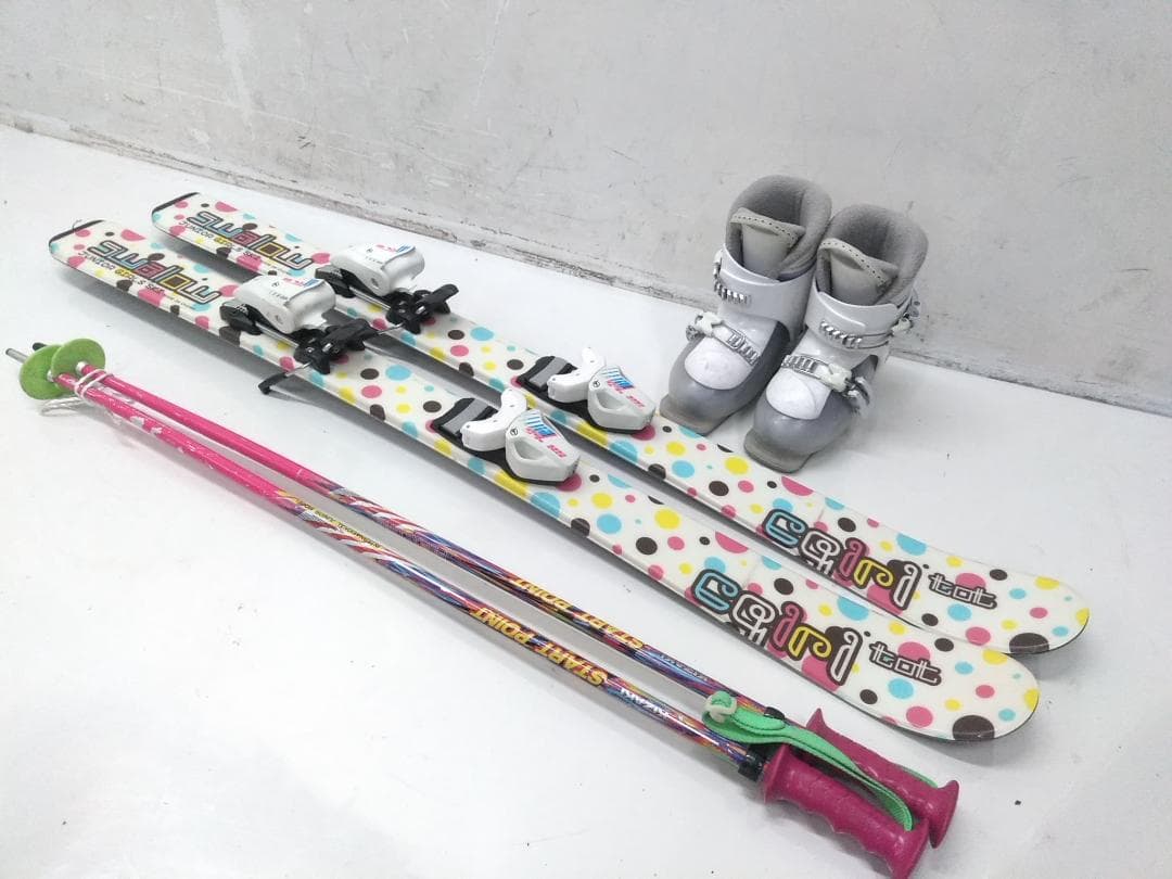 ジュニアスキー4点セット 女の子 スワロー 110cm ヘッド 19cm