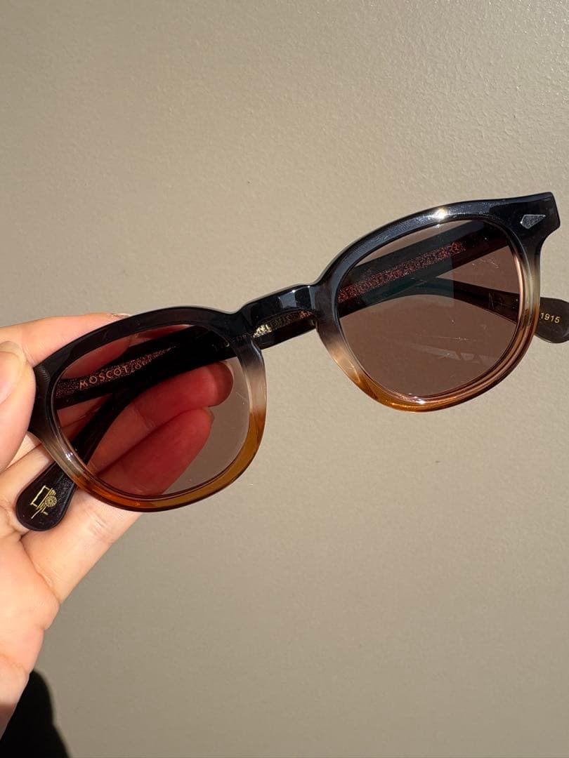 値引き不可　MOSCOT レムトッシュ　 度なしクリア→ブラウン調光レンズ入り