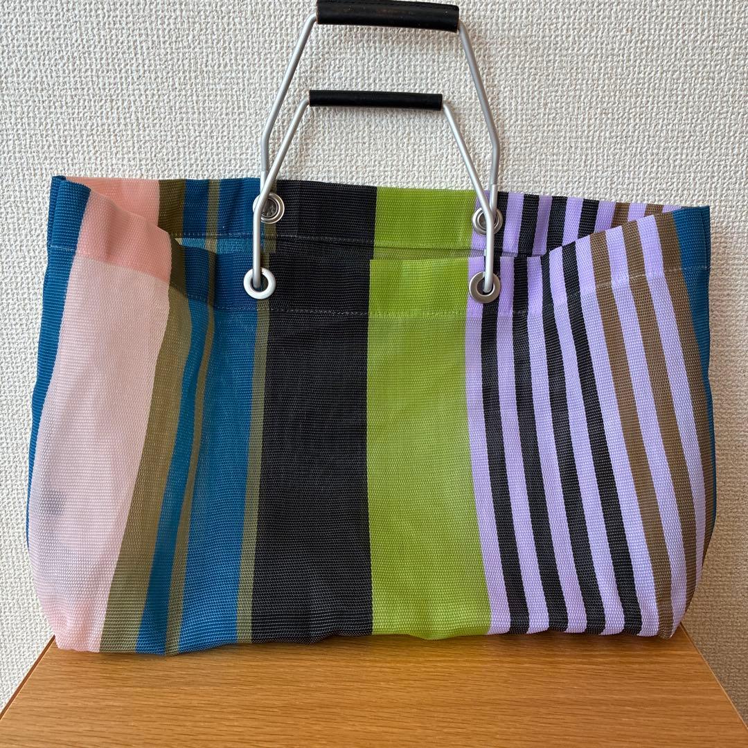 MARNI Marketマルチカラー ストライプ トートバッグ