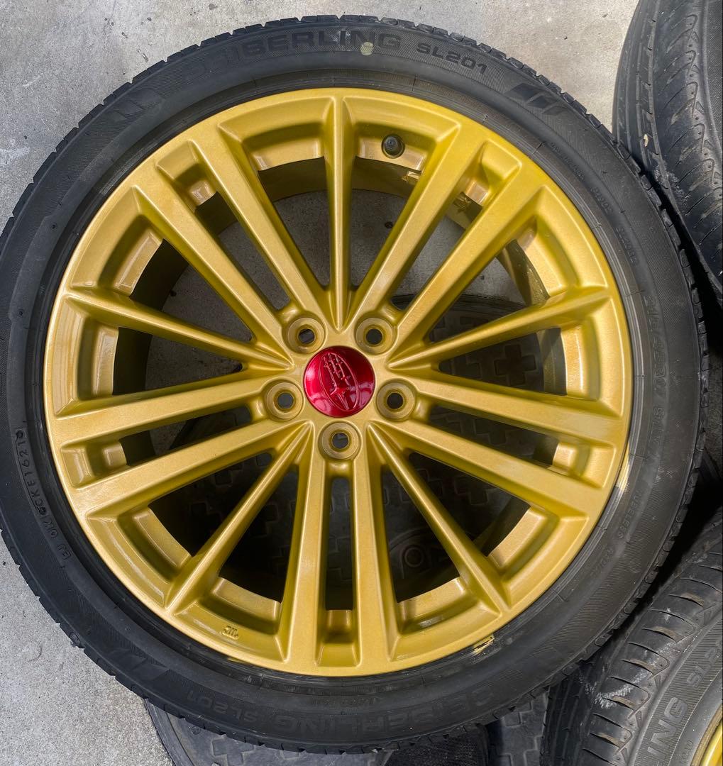 ④TTosh_T〈綺麗〉インプレッサ　純正ゴールドホイール17インチ