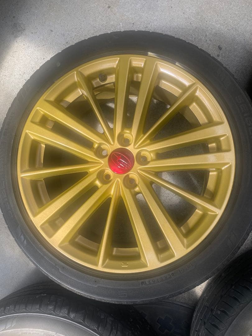 ④TTosh_T〈綺麗〉インプレッサ　純正ゴールドホイール17インチ