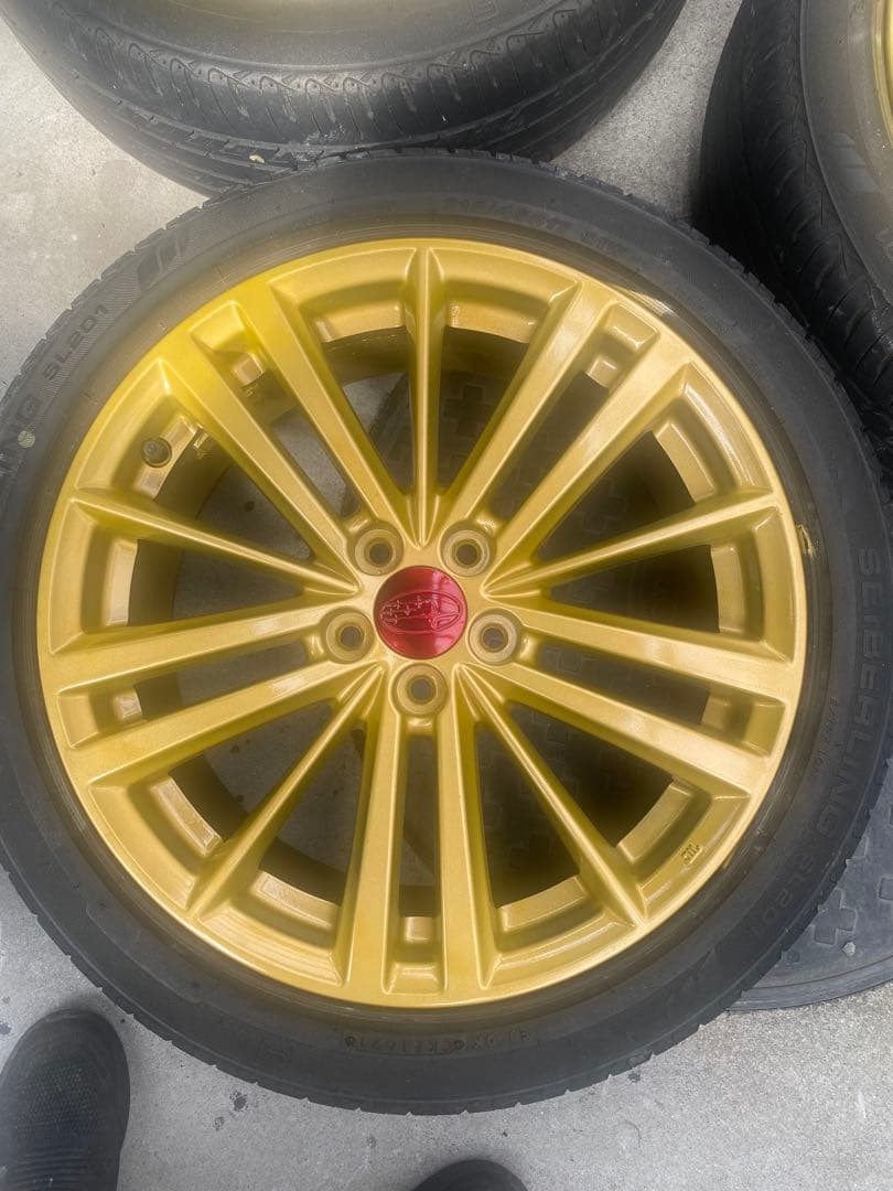 ④TTosh_T〈綺麗〉インプレッサ　純正ゴールドホイール17インチ