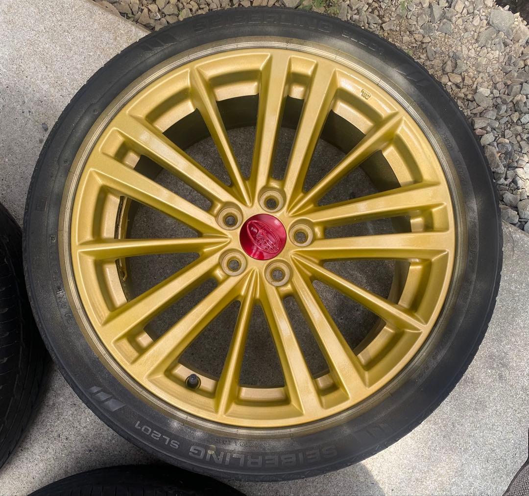 ④TTosh_T〈綺麗〉インプレッサ　純正ゴールドホイール17インチ