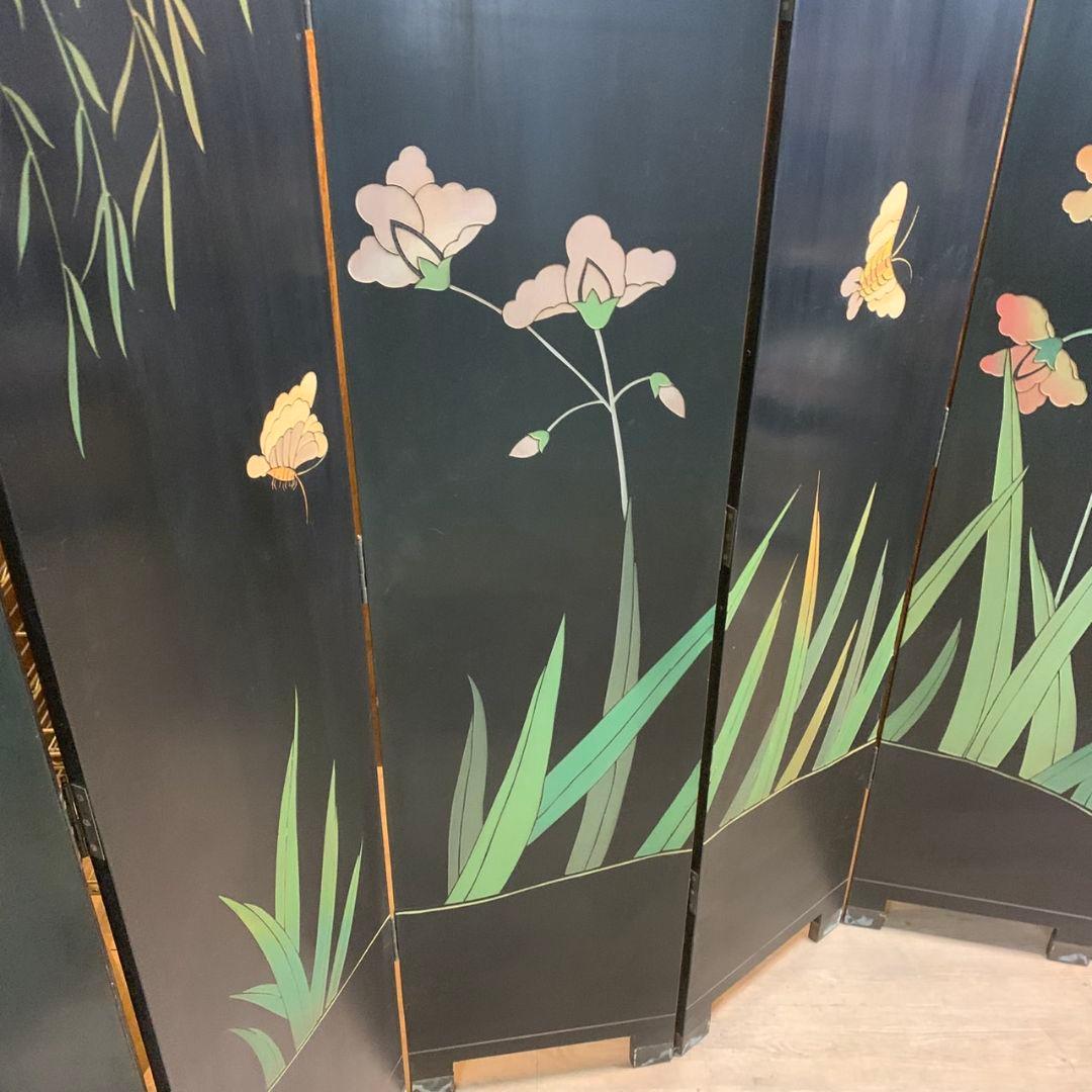 H923\" 金花屏風 衝立 間仕切り 6連 両面 2WAY