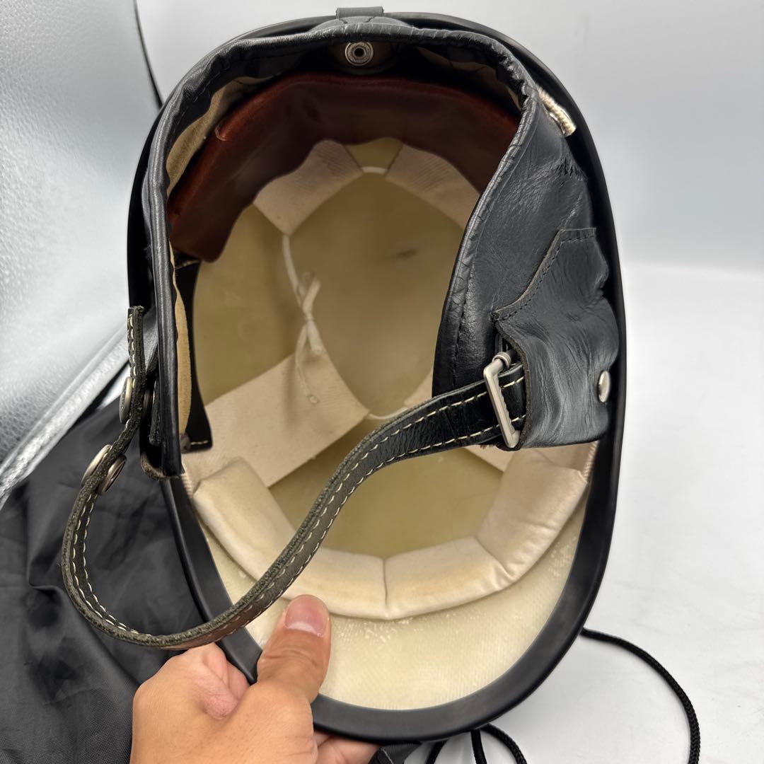 黒い稲妻模様半帽ヘルメット