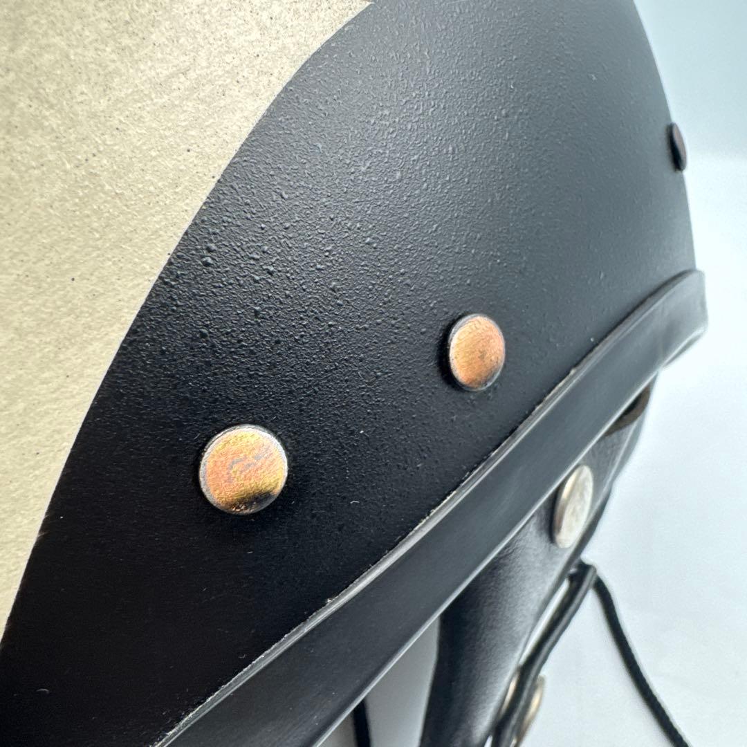 黒い稲妻模様半帽ヘルメット