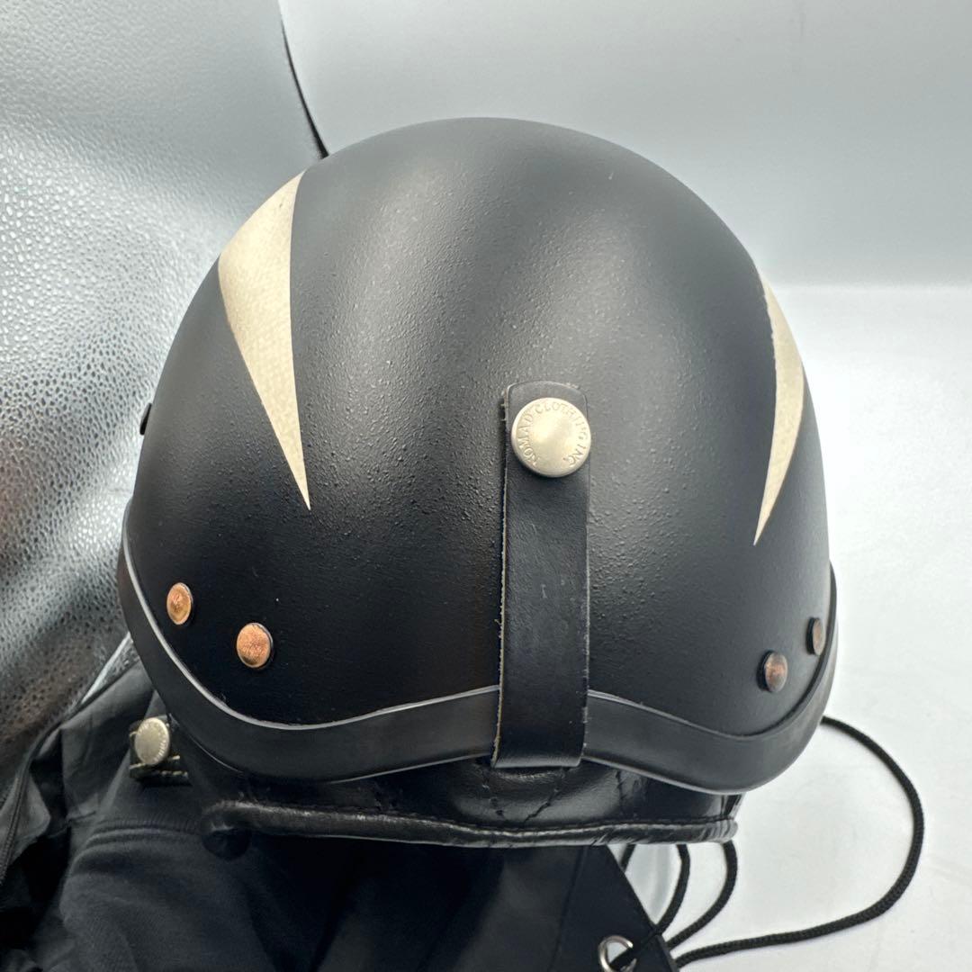 黒い稲妻模様半帽ヘルメット