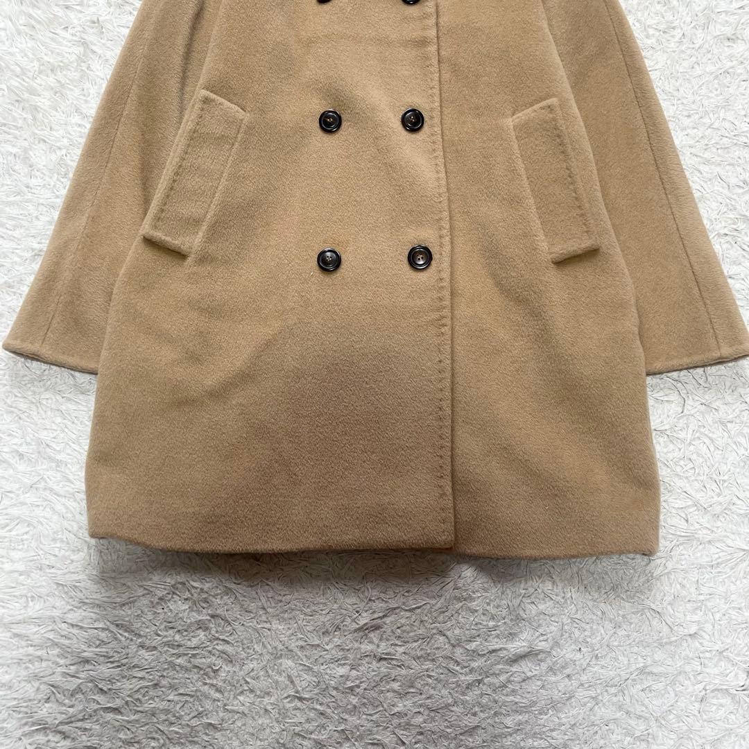 美品 マックスマーラ マレーラ ロングコート カシミヤ混 女優襟 キャメル 42