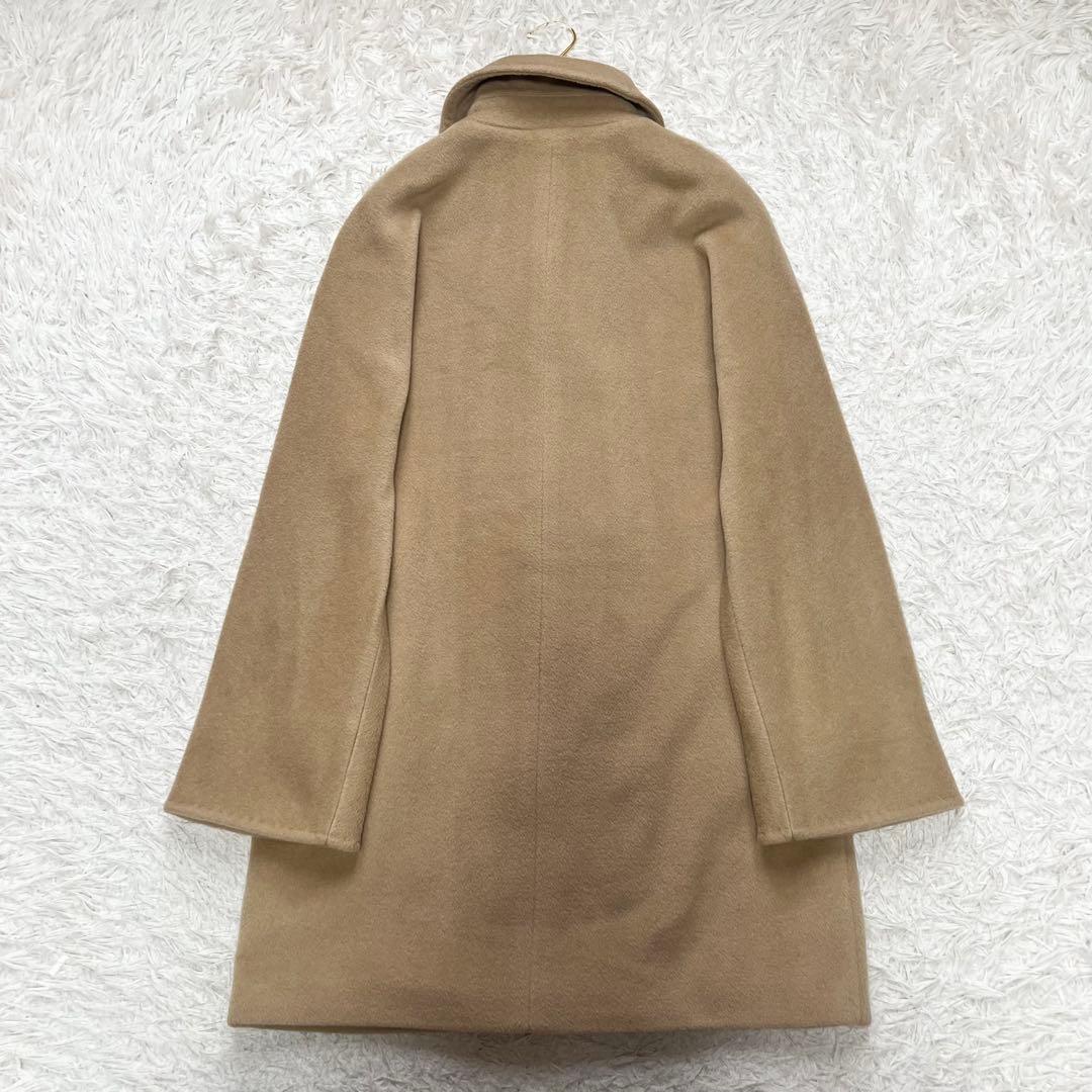 美品 マックスマーラ マレーラ ロングコート カシミヤ混 女優襟 キャメル 42