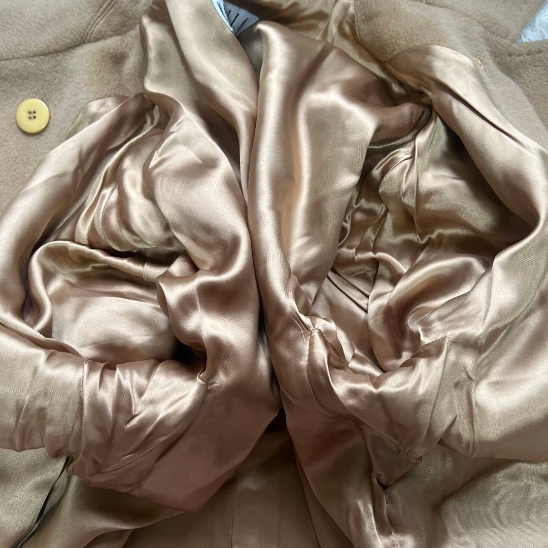 美品 マックスマーラ マレーラ ロングコート カシミヤ混 女優襟 キャメル 42