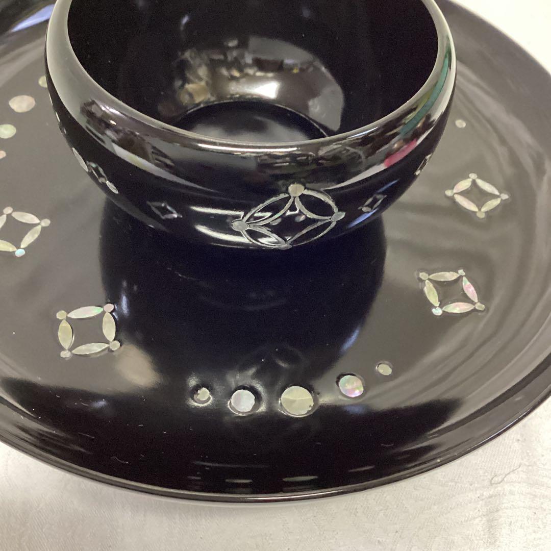 S1 螺鈿　漆塗り　天目台　茶道具