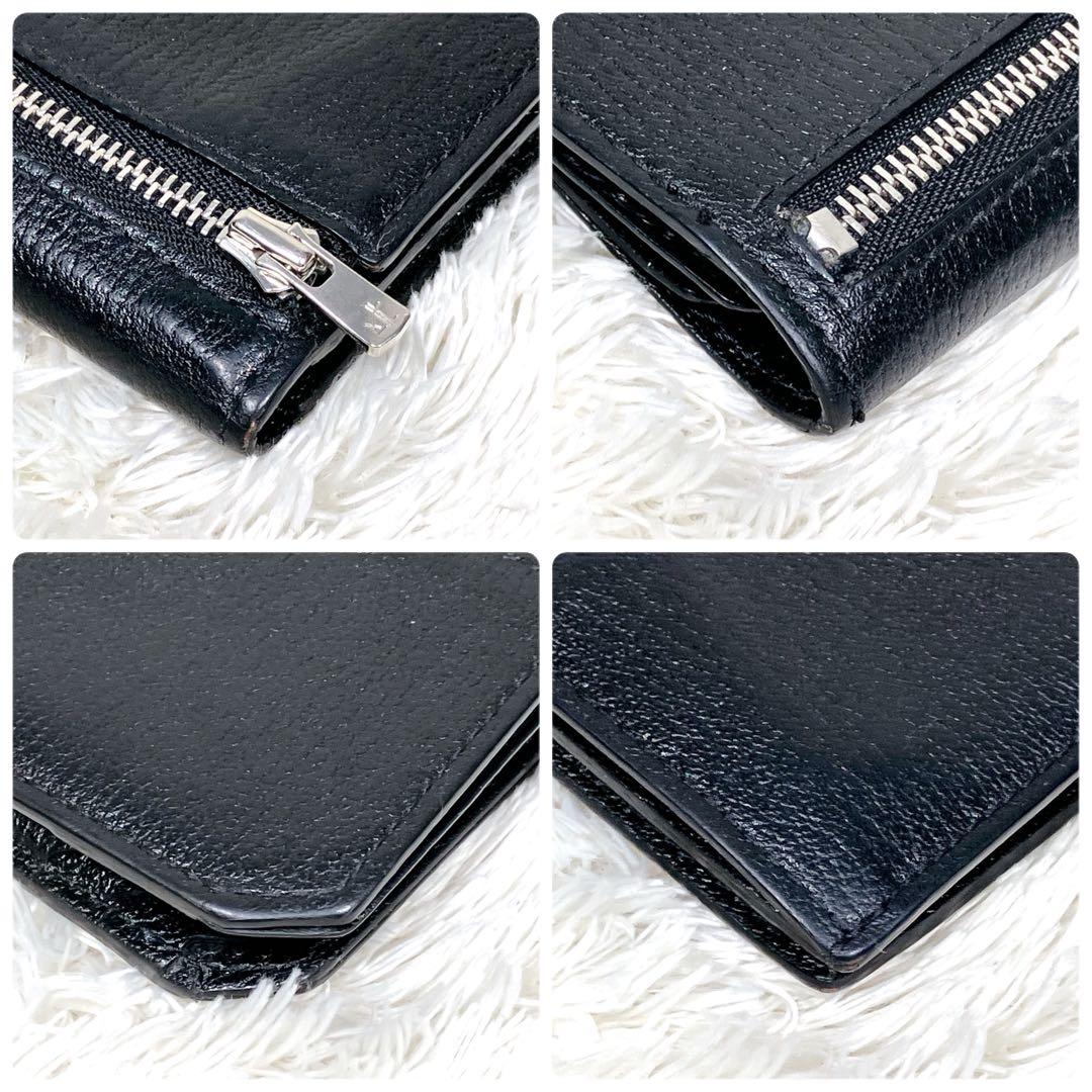 （美品）ラルコバレーノ　スマートミニウォレット　　レザー　ブラックxイエロー