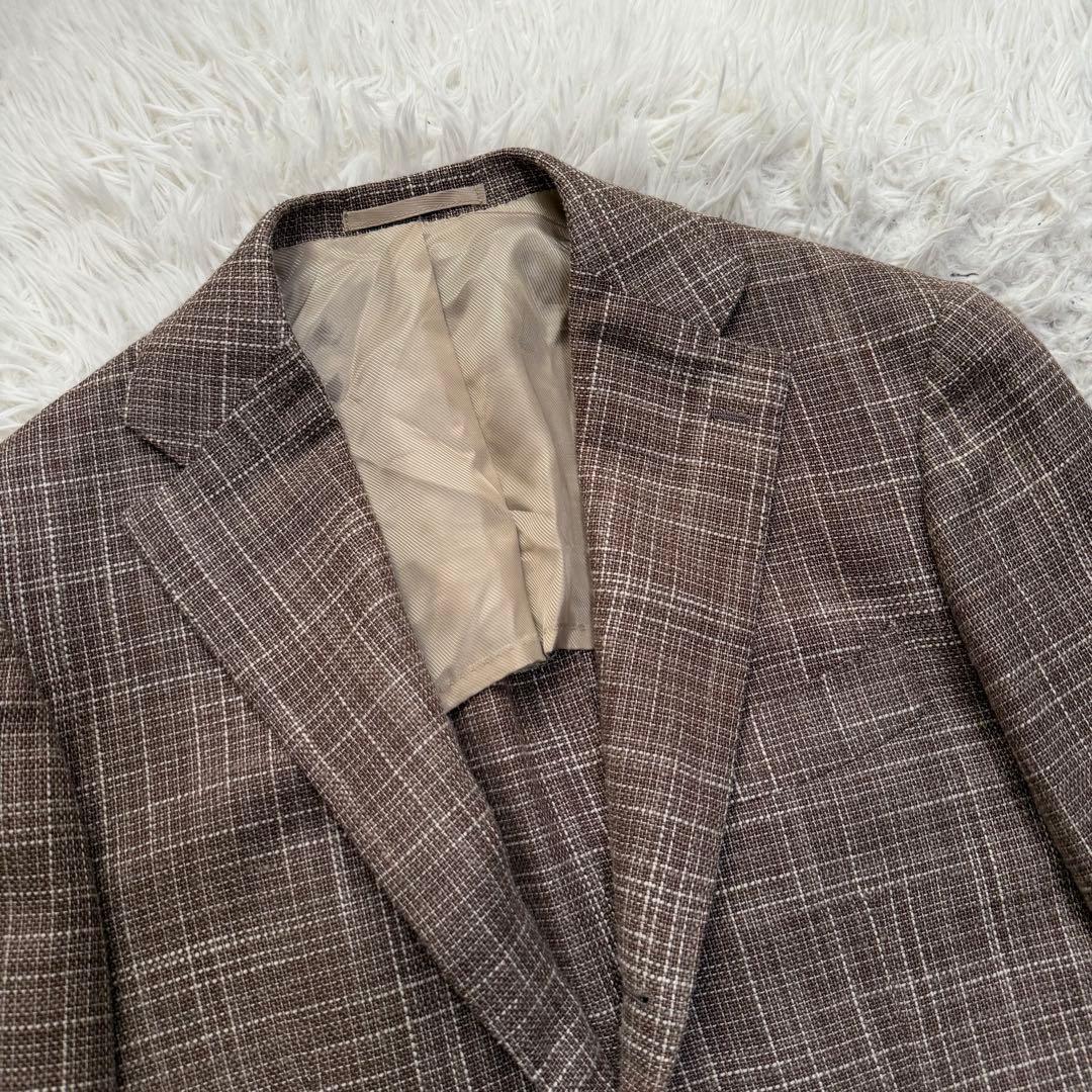 美品　ブリッラペルイルグスト　テーラードジャケット　アンコン　シルク　チェック