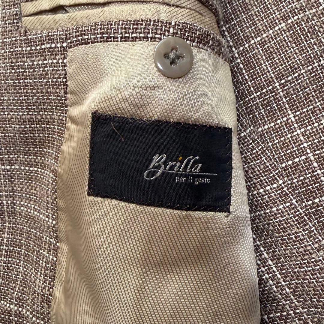 美品　ブリッラペルイルグスト　テーラードジャケット　アンコン　シルク　チェック