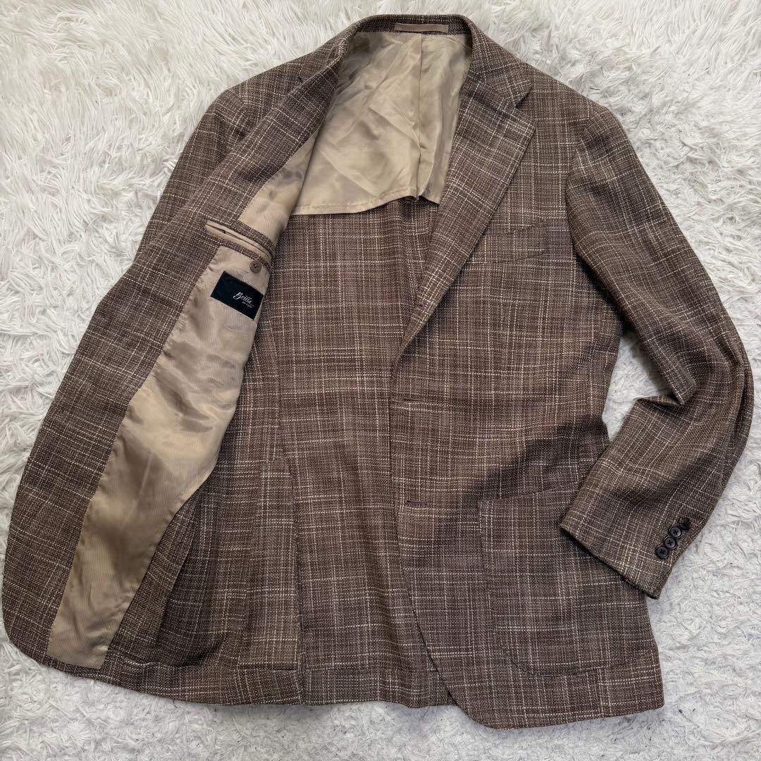 美品　ブリッラペルイルグスト　テーラードジャケット　アンコン　シルク　チェック