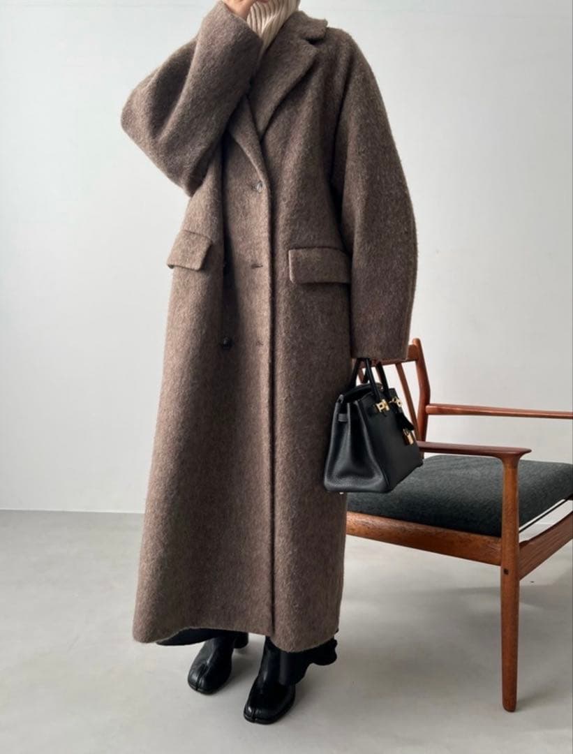 CLANE クラネDOUBLE WOOL LONG COAT ブラウン