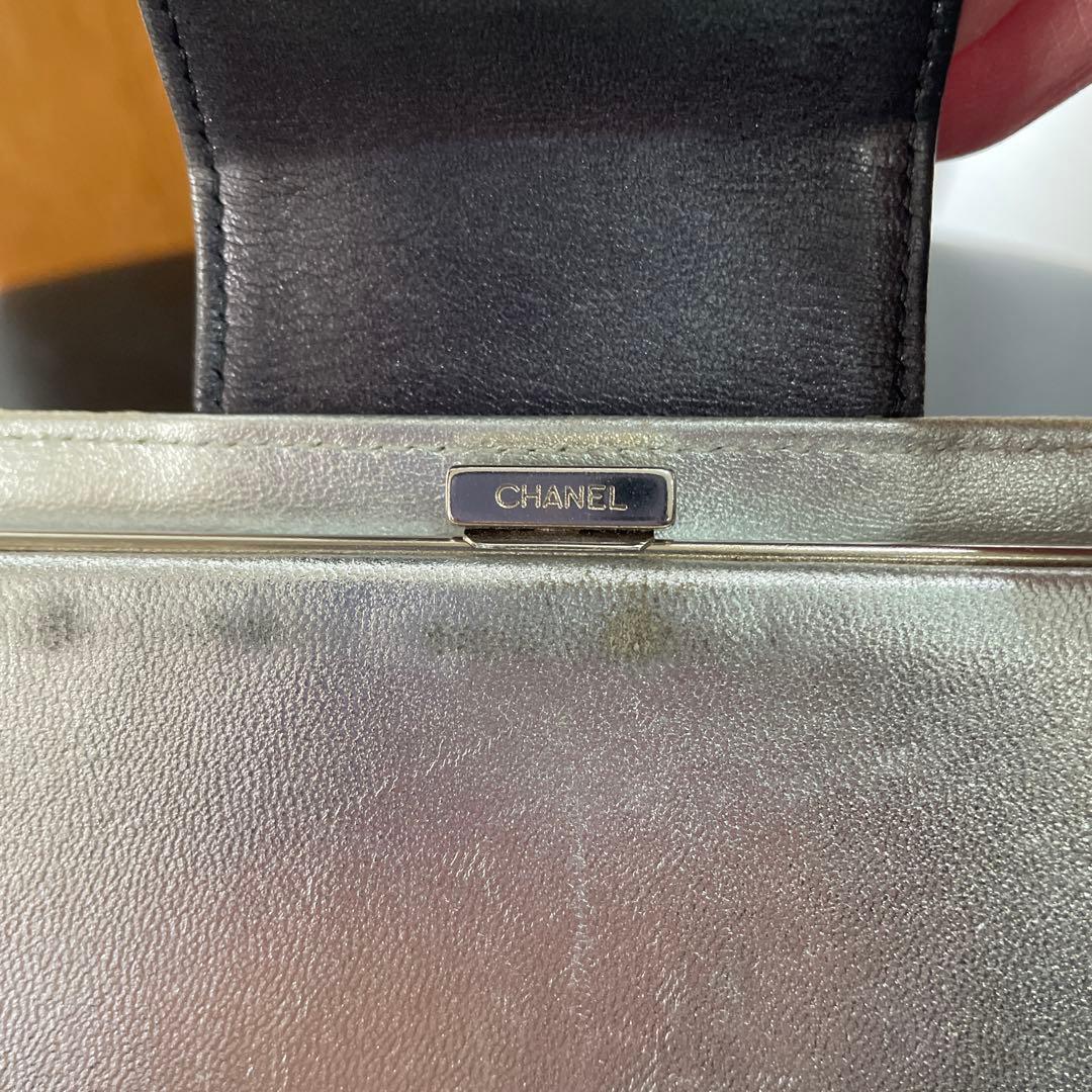 CHANEL ブラック 長財布 エンボス加工