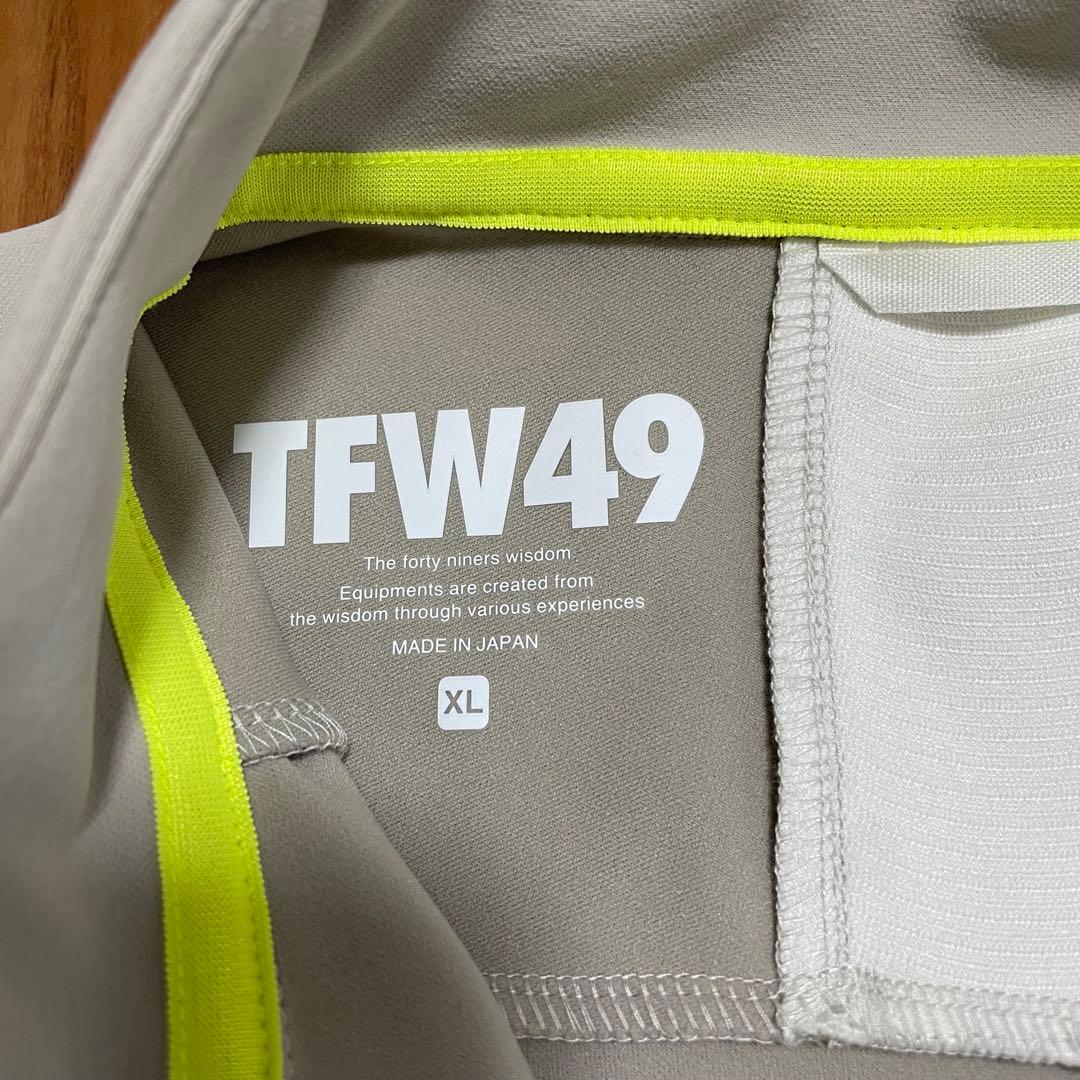 TFW49 ハーフジップ　ロングスリーブ　XL グレー　ベージュ　ゴルフ