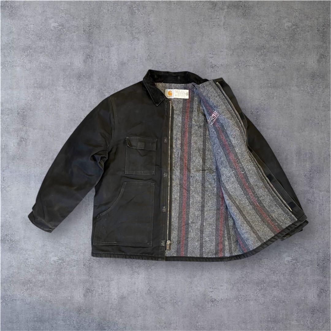 80S CARHARTT 裏地ブランケット ダックジャケット ブラック USA製