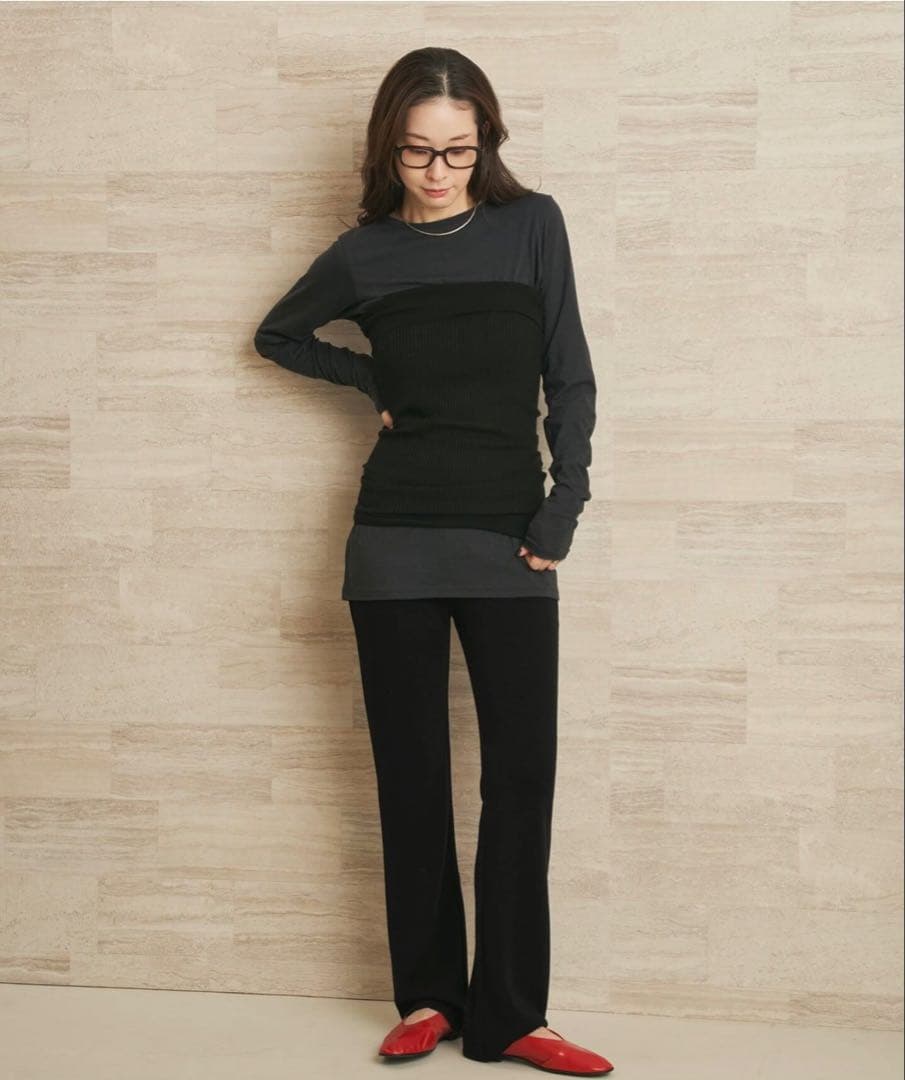 Plage 18G スムースパンツ / ブラック・36