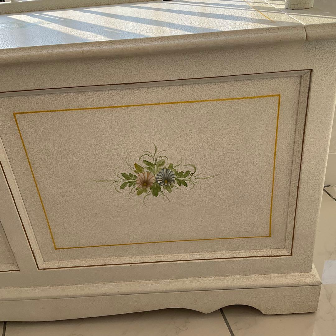 ロココ調　イタリア製　ハンドペイント　ベンチチェスト　姫家具