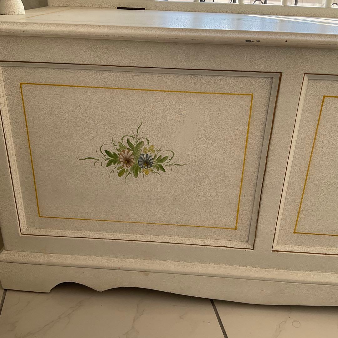 ロココ調　イタリア製　ハンドペイント　ベンチチェスト　姫家具