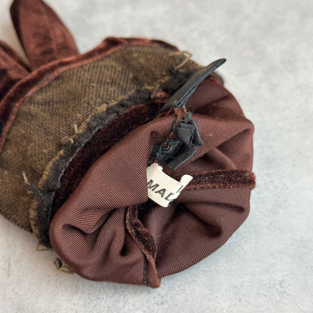 FENDI ズッカ金具　ベロア手袋　バーガンディ