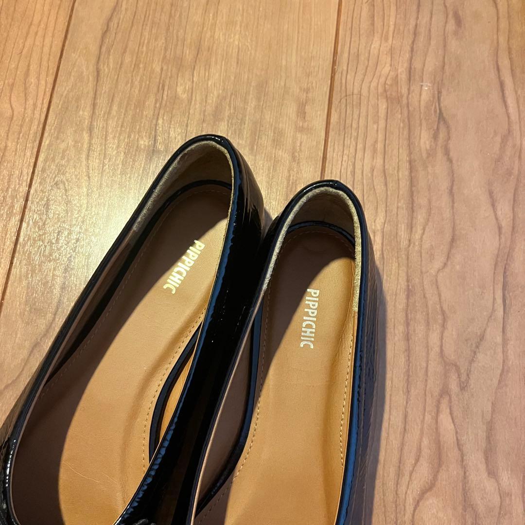 ピッピシック　リボンバレエシューズBLACK