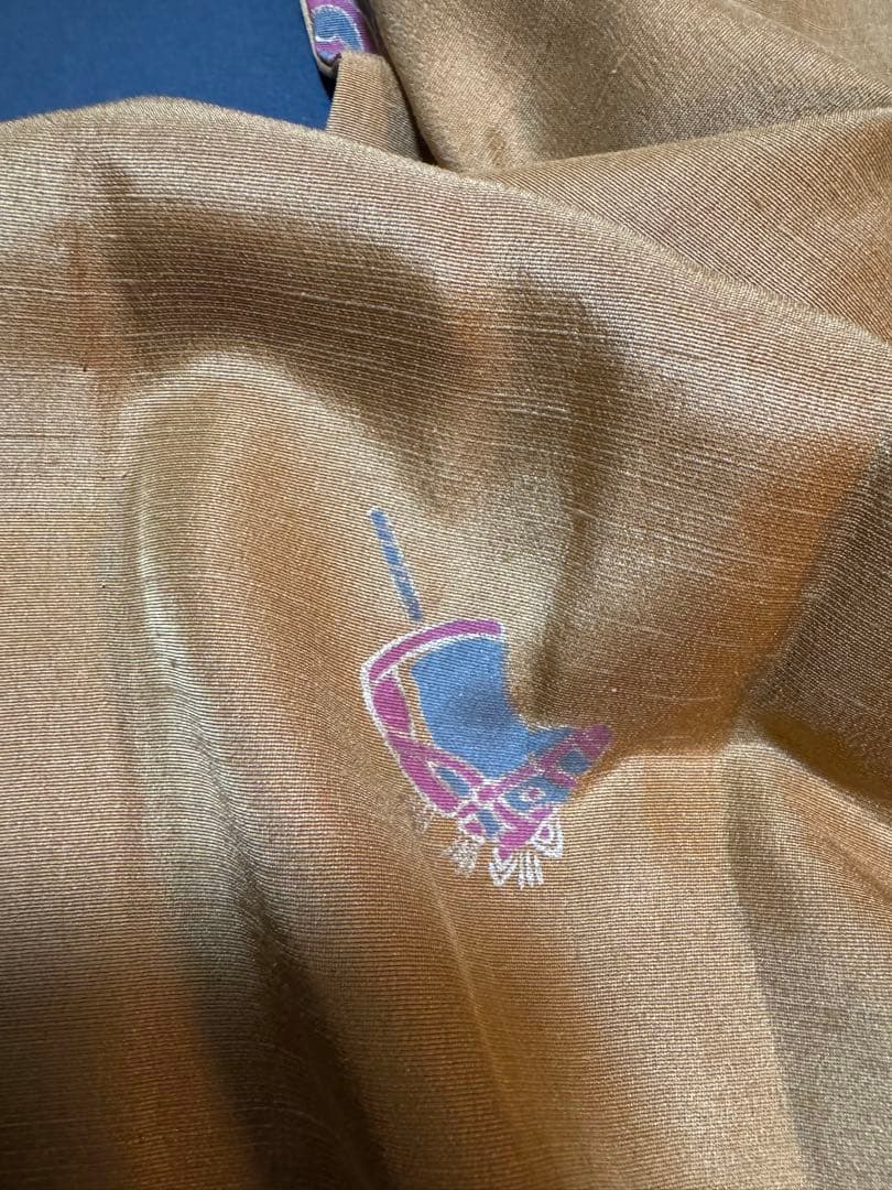 【銘品新品】西陣老舗機元「名匠 菱屋六右エ門謹製」長襦袢「風通御召織 紬糸併用」