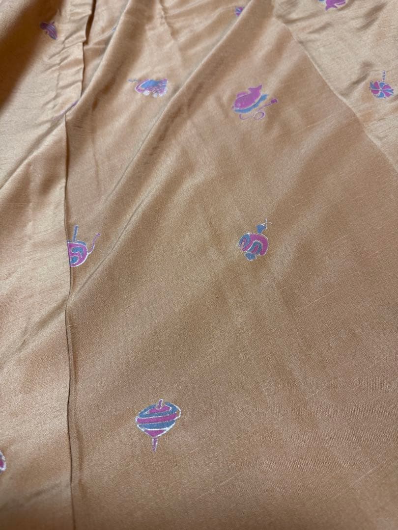 【銘品新品】西陣老舗機元「名匠 菱屋六右エ門謹製」長襦袢「風通御召織 紬糸併用」