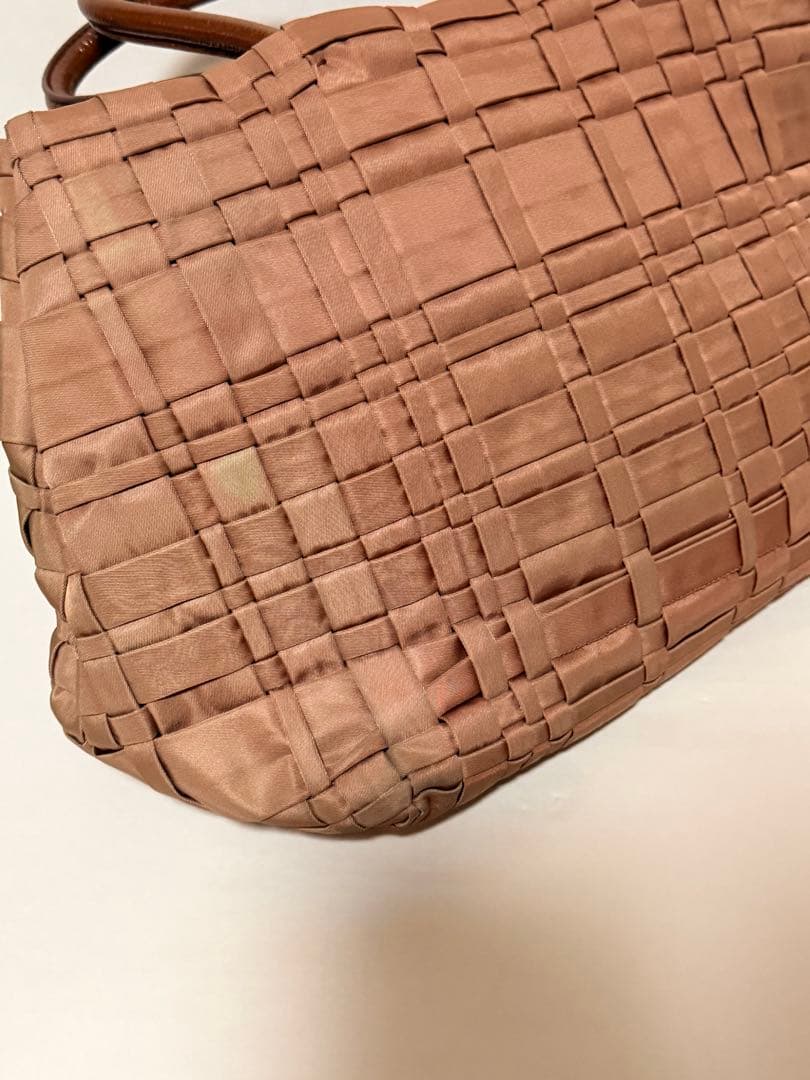 中古　PRADA トートバッグ　ピンクベージュ　ナイロン