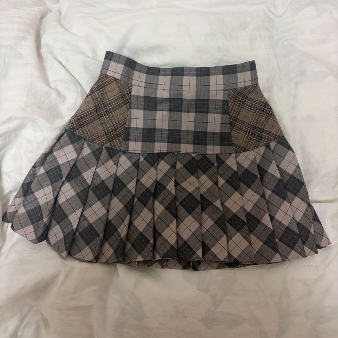 い*み様 正規品 Coco check pleats skirt andmary