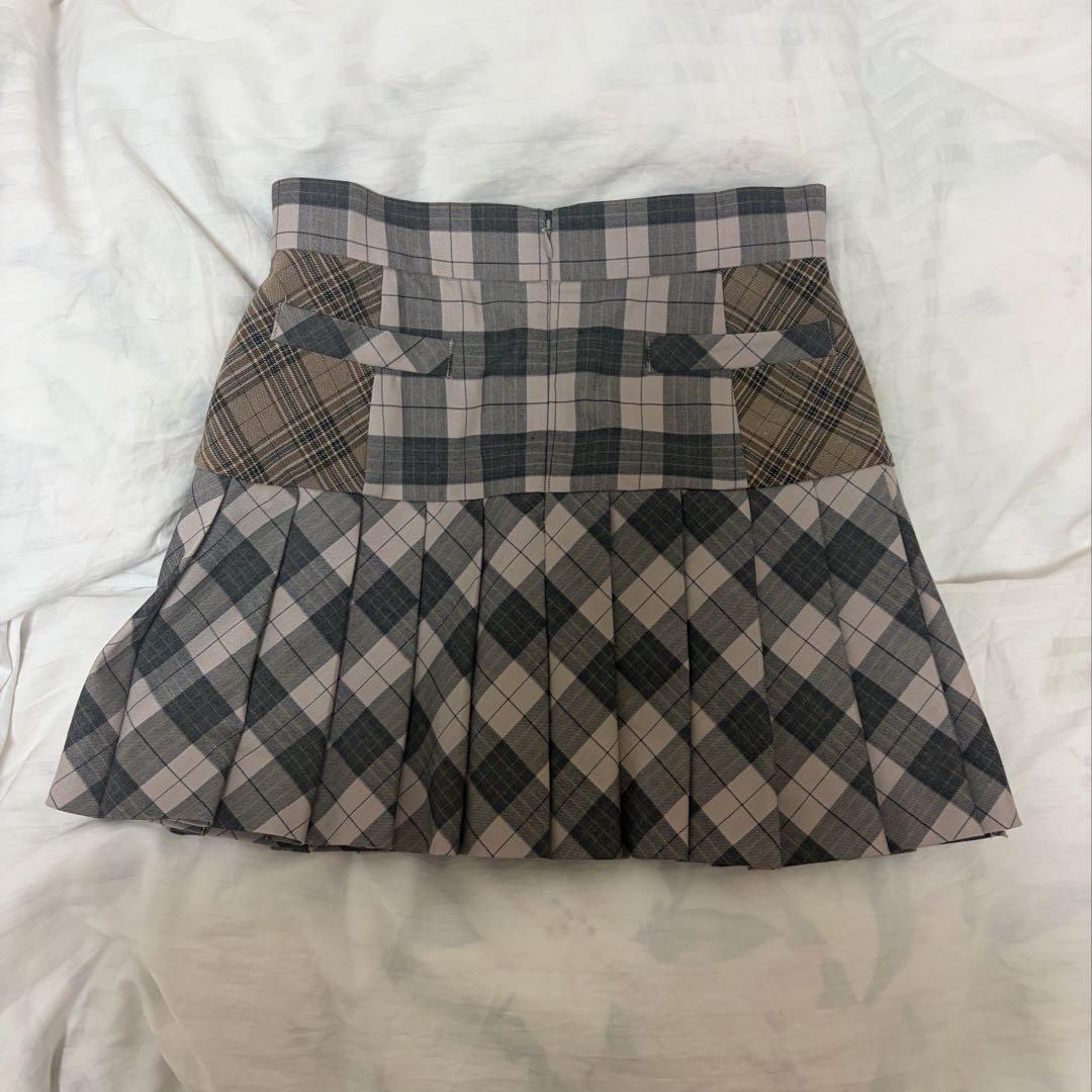 い*み様 正規品 Coco check pleats skirt andmary