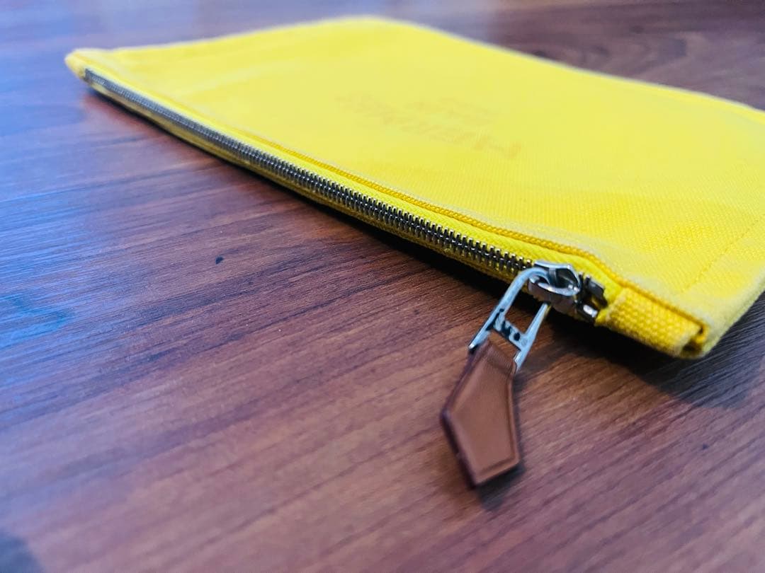 エルメス HERMES ポーチ ヨッティングPM イエロー シルバー金具