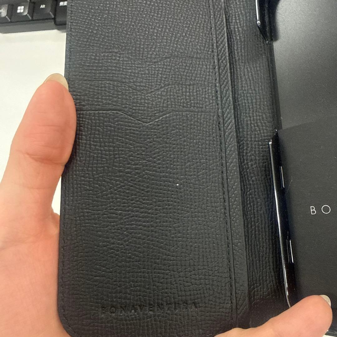 な*う様 BONAVENTURA 手帳型iPhone16ケース 黒