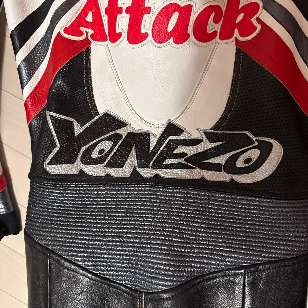 YONEZO 革ツナギ レーシングスーツ　黒/白/赤　MFJ公認　美品