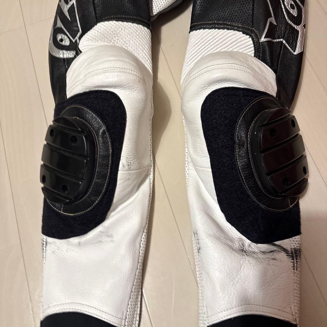 YONEZO 革ツナギ レーシングスーツ　黒/白/赤　MFJ公認　美品