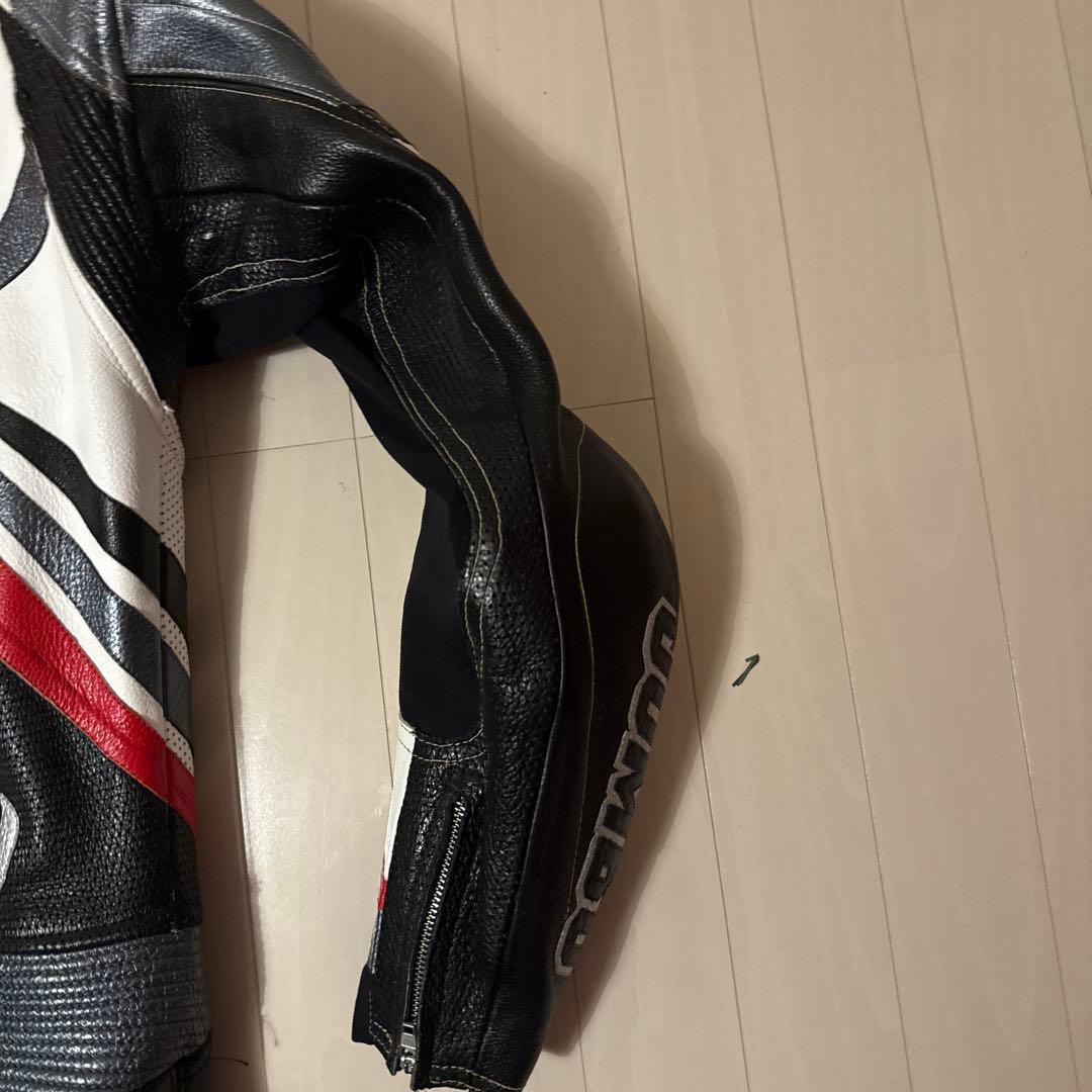 YONEZO 革ツナギ レーシングスーツ　黒/白/赤　MFJ公認　美品