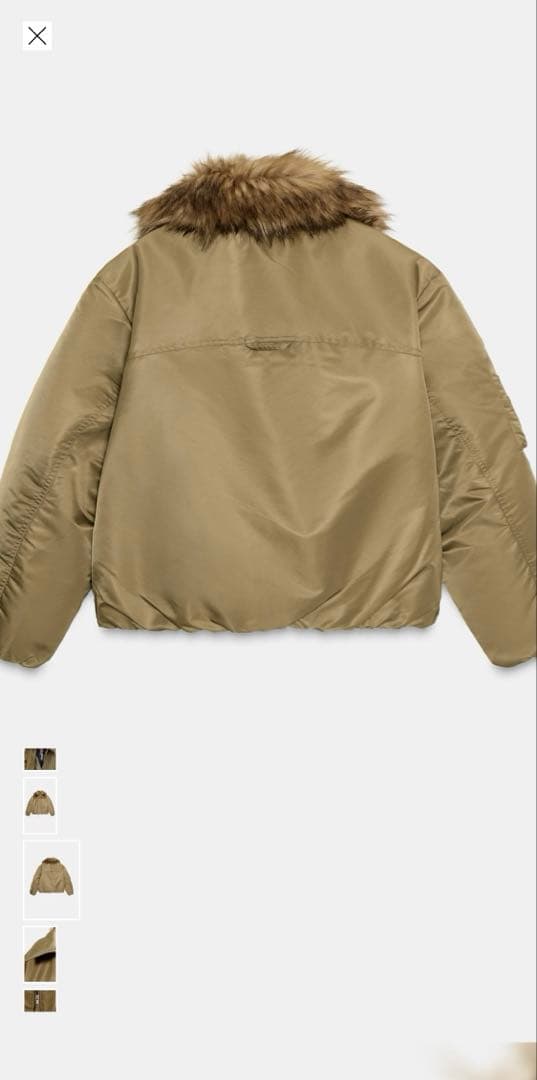 【完売品】ZARA ファー襟ボンバージャケット Mサイズ