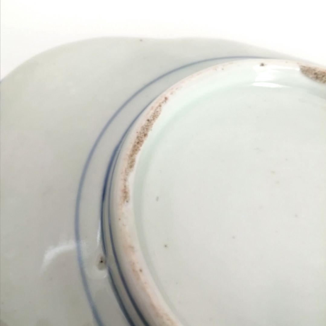 古伊万里　色絵　虫尽くし図　木瓜形　縁立皿