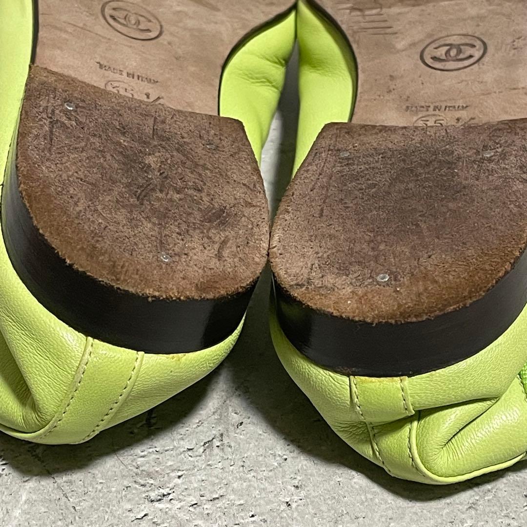 希少カラー　シャネル　CHANEL　バレエシューズ　ココマーク　バイカラー