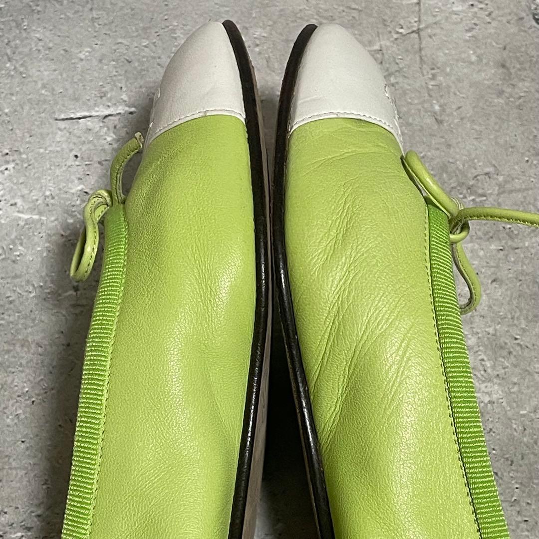 希少カラー　シャネル　CHANEL　バレエシューズ　ココマーク　バイカラー