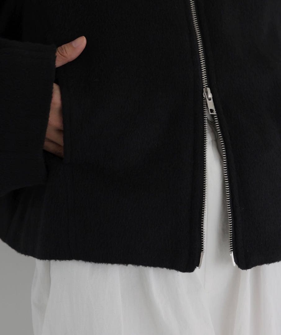 hellam フェイクビーバー ショート丈Wジップブルゾン フリーサイズ 未使用