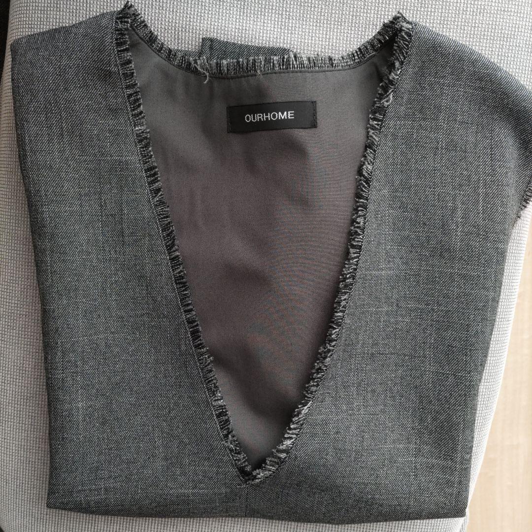 洗えるフリンジベスト チャコールグレー OUR アワーホーム