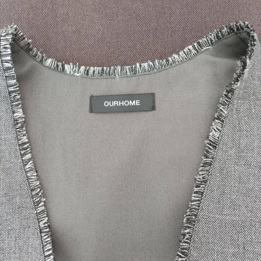 洗えるフリンジベスト チャコールグレー OUR アワーホーム