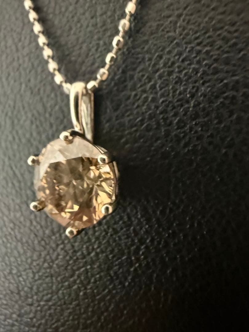 セ-ル商品価格❣️PT999ブラウンダイア1. 0ct ペンダントトップ