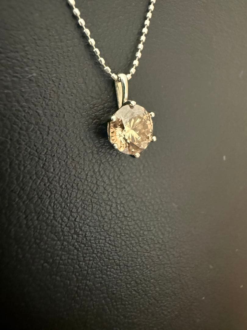 セ-ル商品価格❣️PT999ブラウンダイア1. 0ct ペンダントトップ