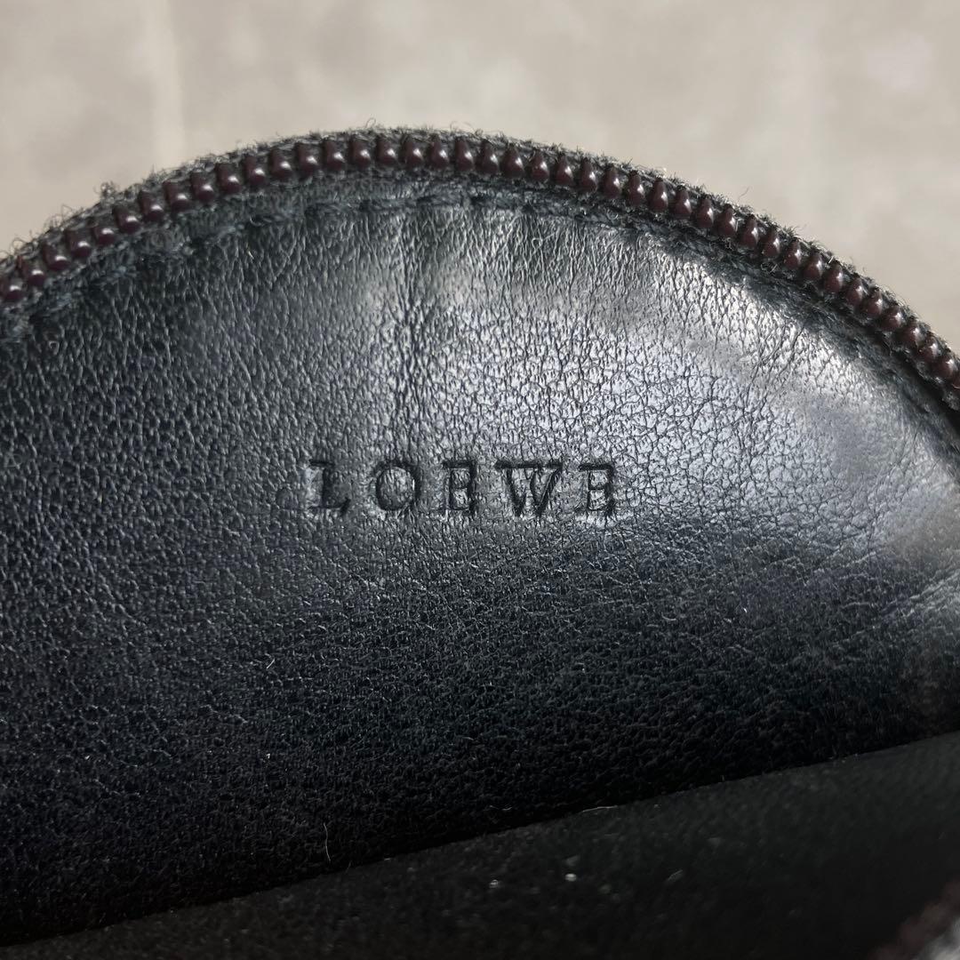 LOEWE ロエベ レザー ケース 黒 アナグラム ユニセックス 円形